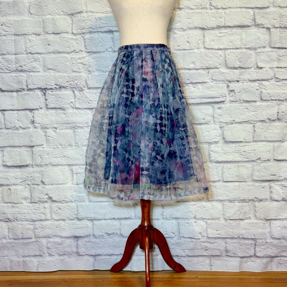 Forever New Geometric Print Midi Skirt